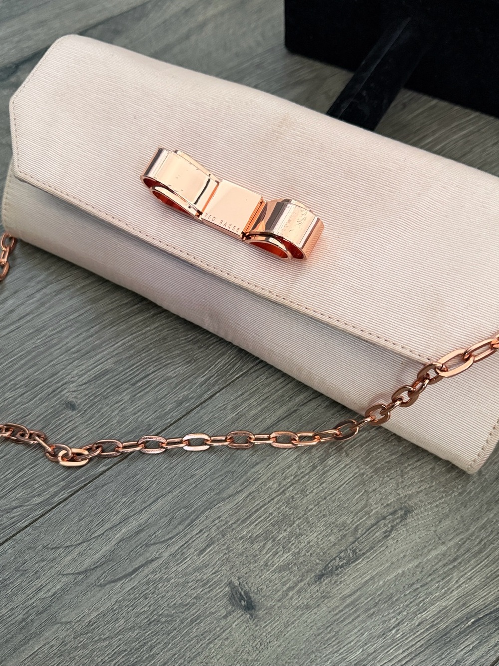 Ted Baker Set Elegant Blush Pink Clutch with Chain & Ted Baker Cosmetic Pouch